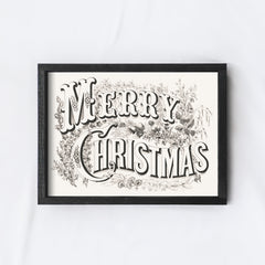 Merry Christmas Vintage Typography A256
