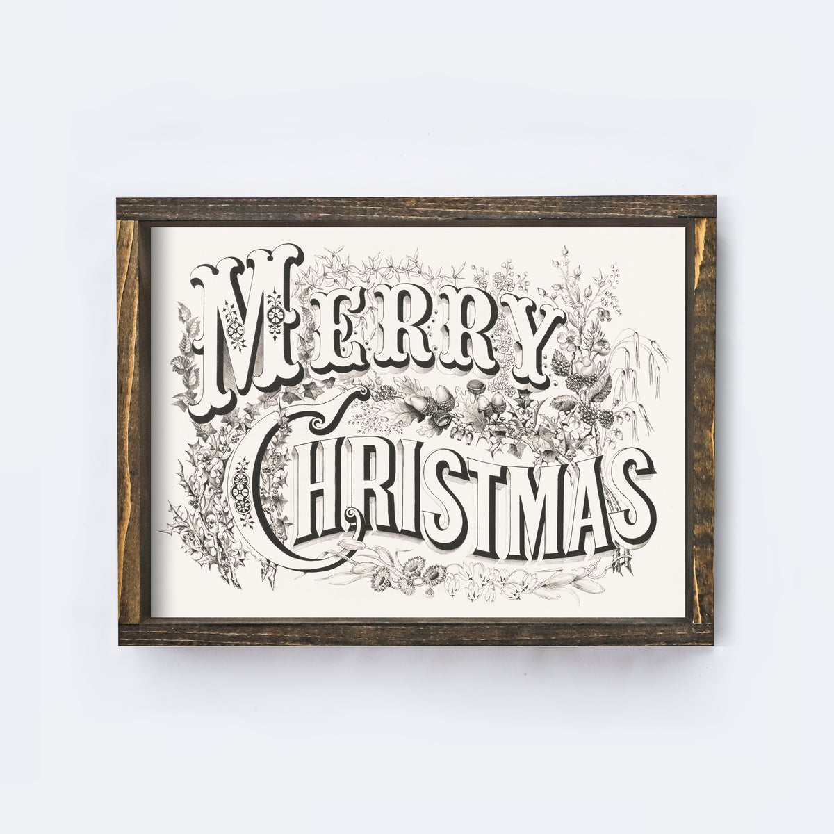 Merry Christmas Vintage Typography A256