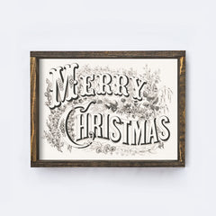 Merry Christmas Vintage Typography A256