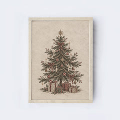 Vintage Christmas Tree Framed Wall Art | A411