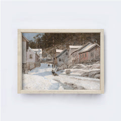 Vintage Print Framed | Winter In The Town A86