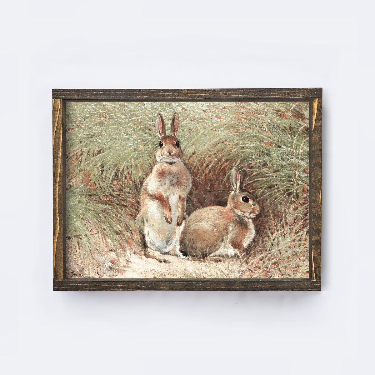 Vintage Print Framed | Spring Bunnies Painting A97