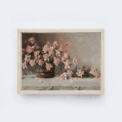 Vintage Art Framed | Bucket Of Roses A03