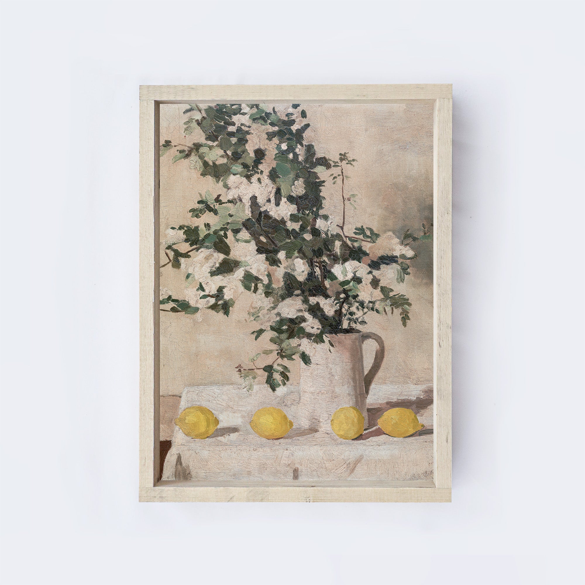 Vintage Flower Still Life With Lemons A76