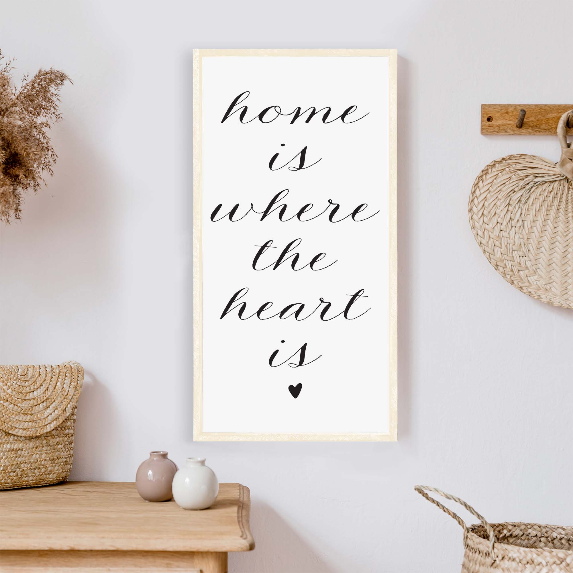 Home Is Where The Heart Is Wood Sign