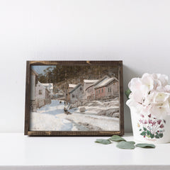 Vintage Print Framed | Winter In The Town A86