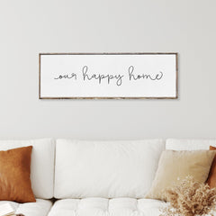 our happy home wood sign