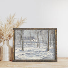 Vintage Print Framed | Winter Forest A84