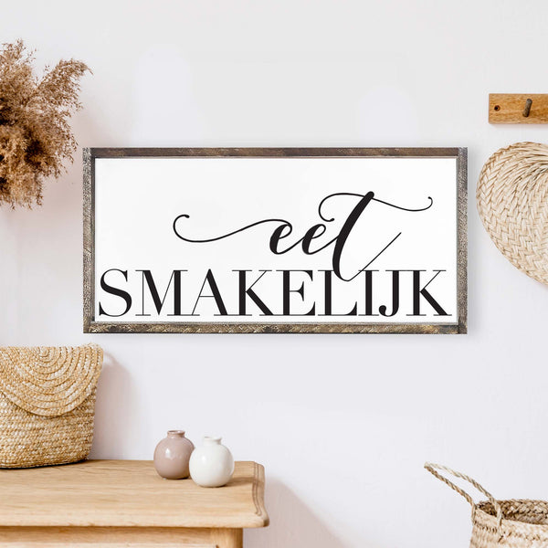 Dutch Eet Smakelijk Wood Sign