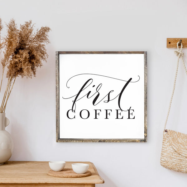coffee wood sign