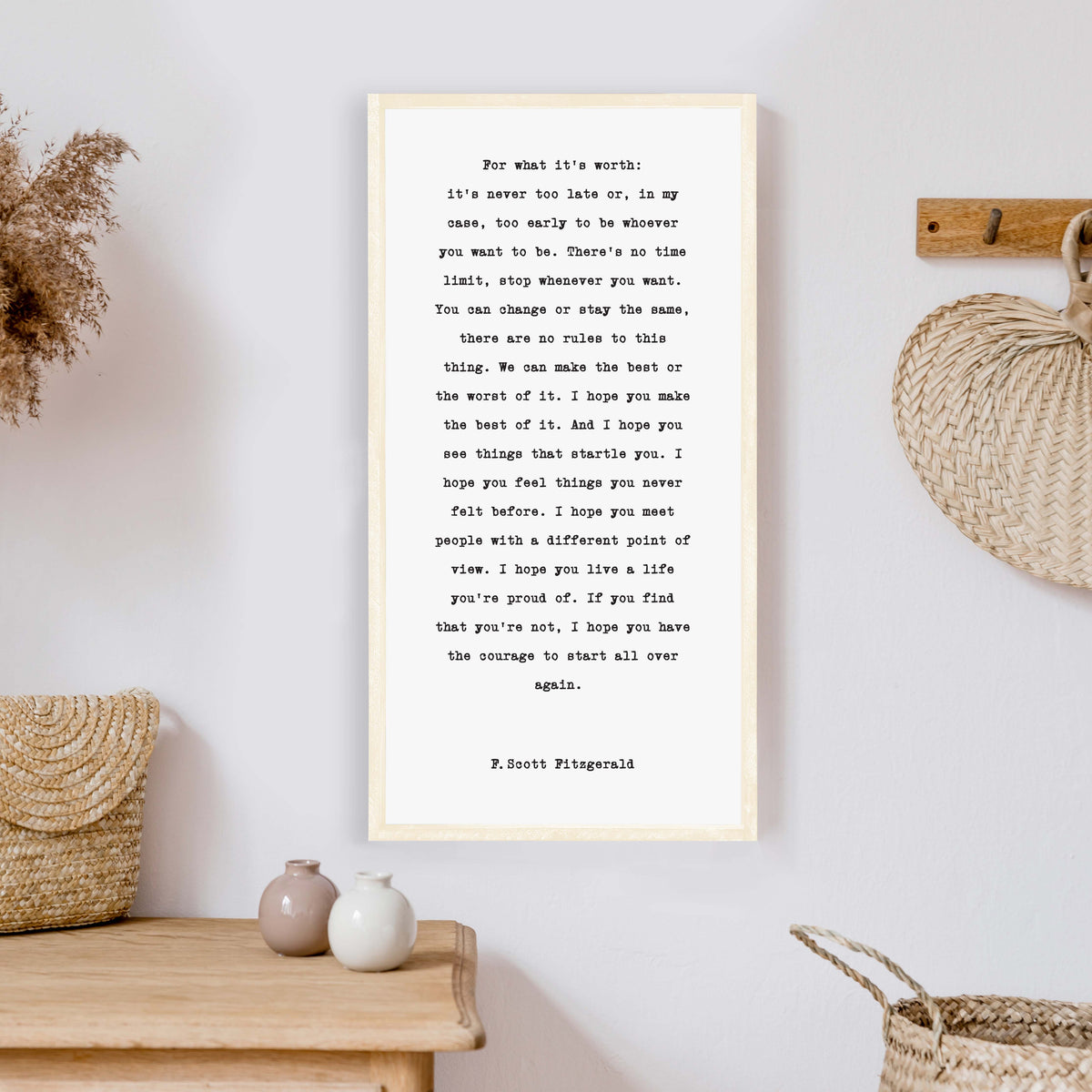 f scott fitzgerald quote for what it's worth wood sign hoekstra decor wholesale wood signs