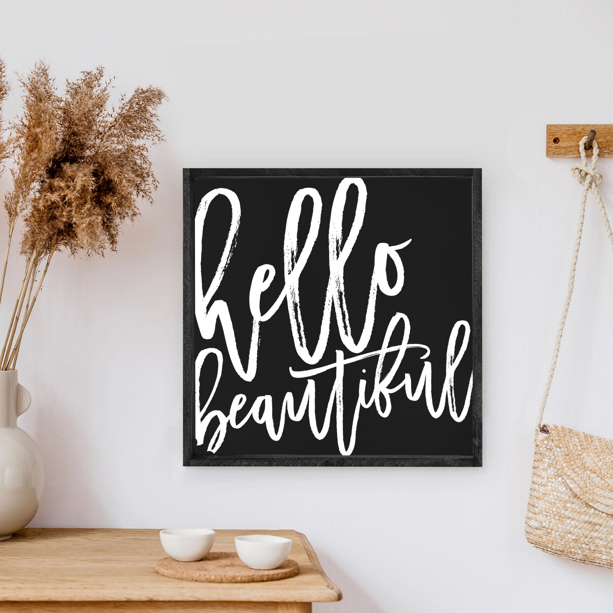 Hello Beautiful Wood Sign – Hoekstra Decor