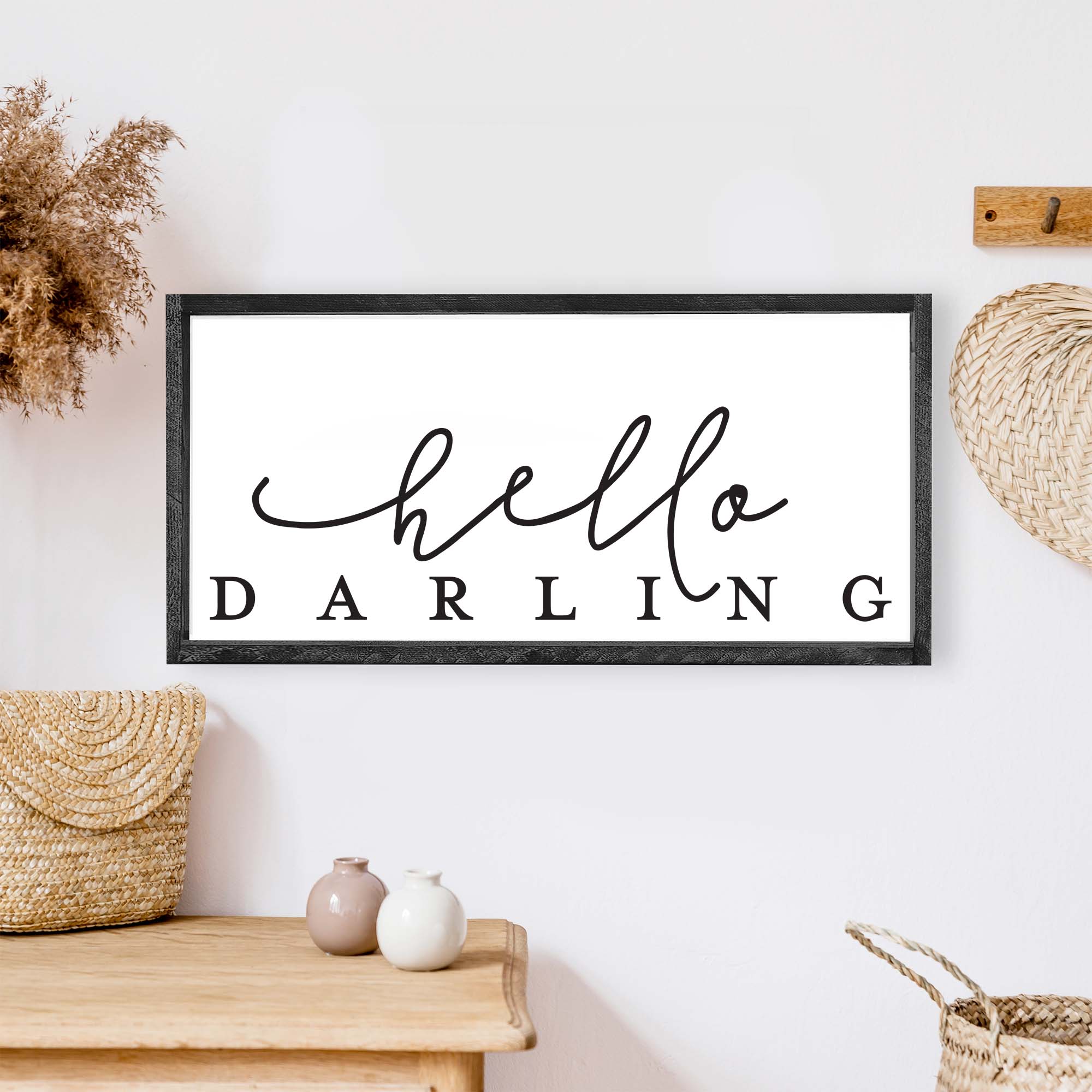 Hello Darling Wood Sign – Hoekstra Decor