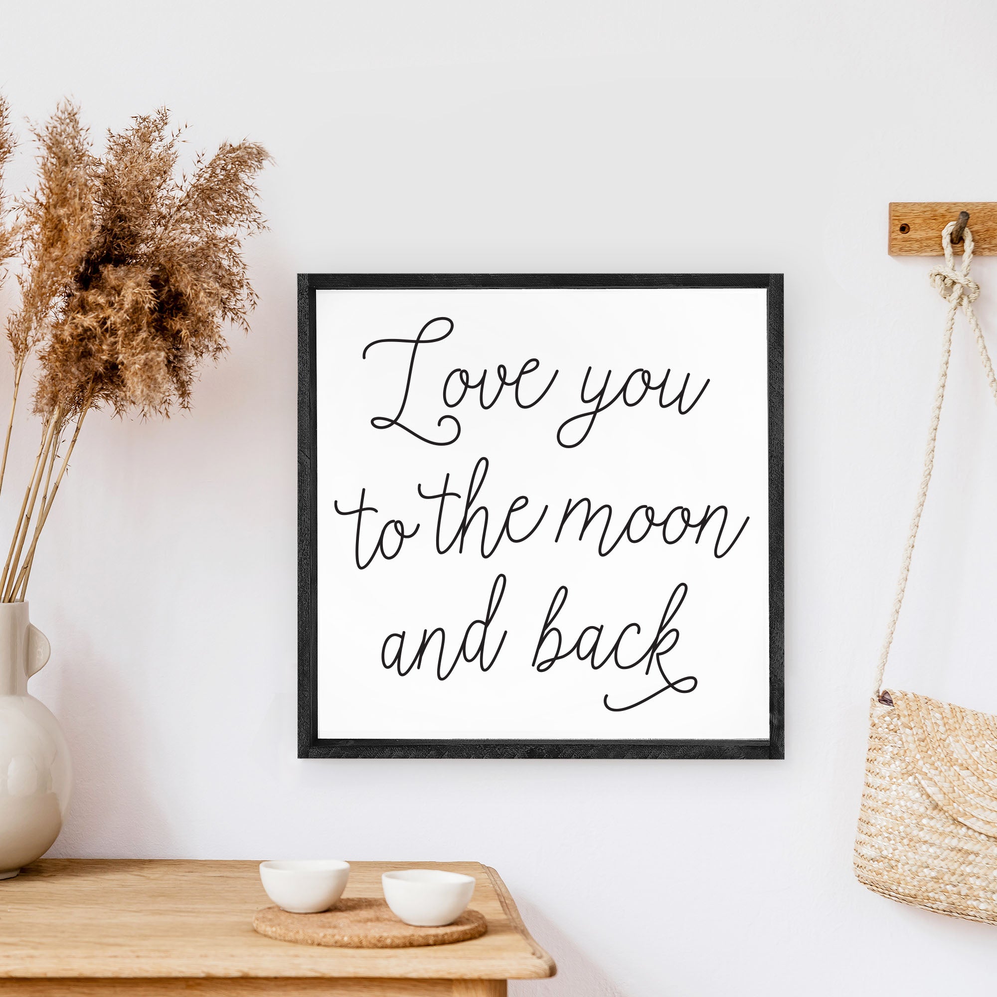 Love You To The Moon And Back Wood Sign