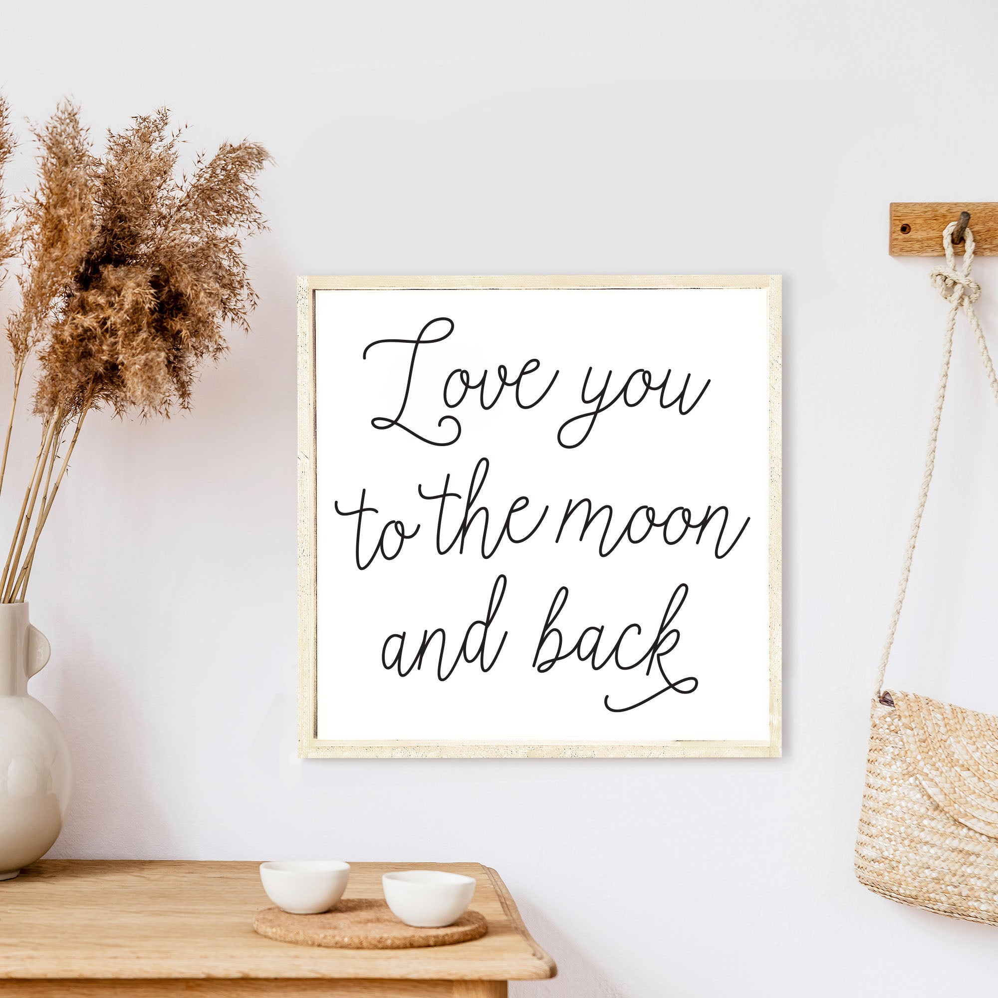 Love You To The Moon And Back Wood Sign