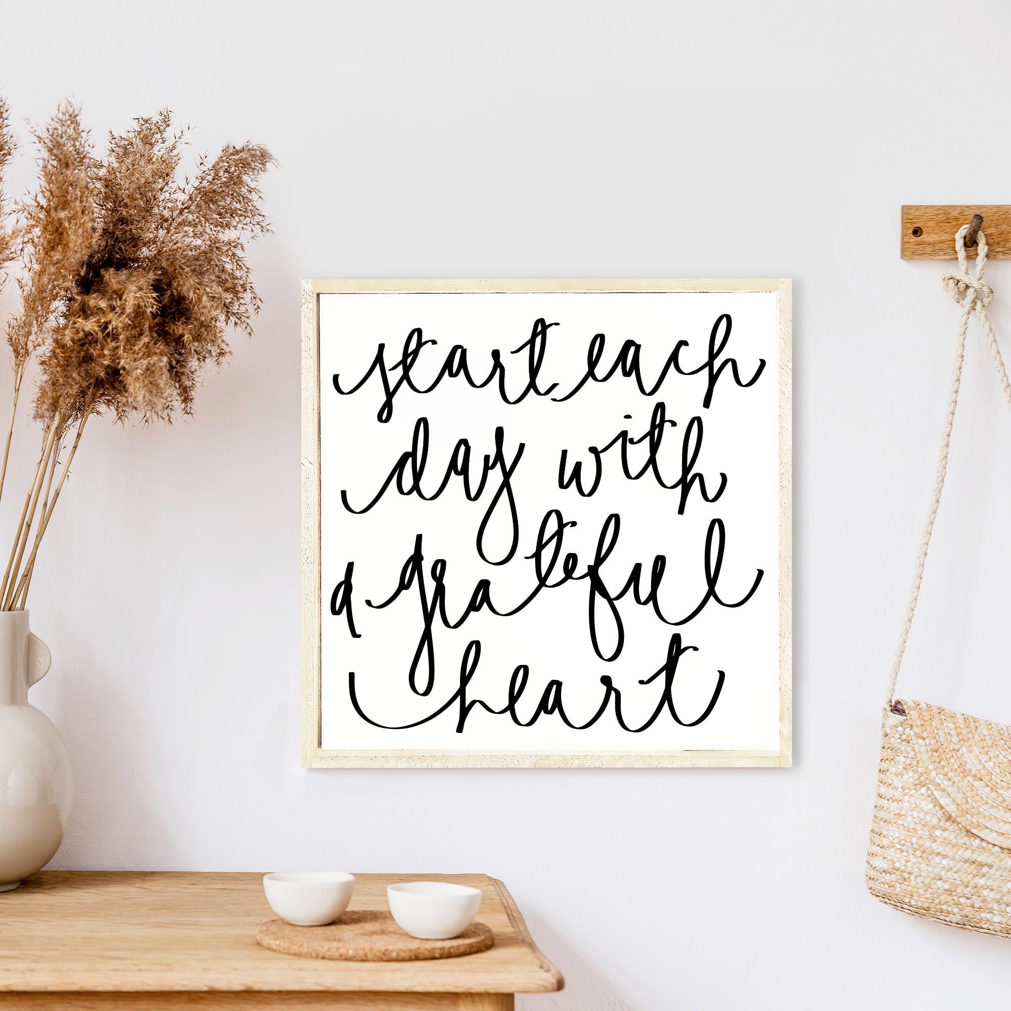 Start Each Day With A Grateful Heart Wood Sign