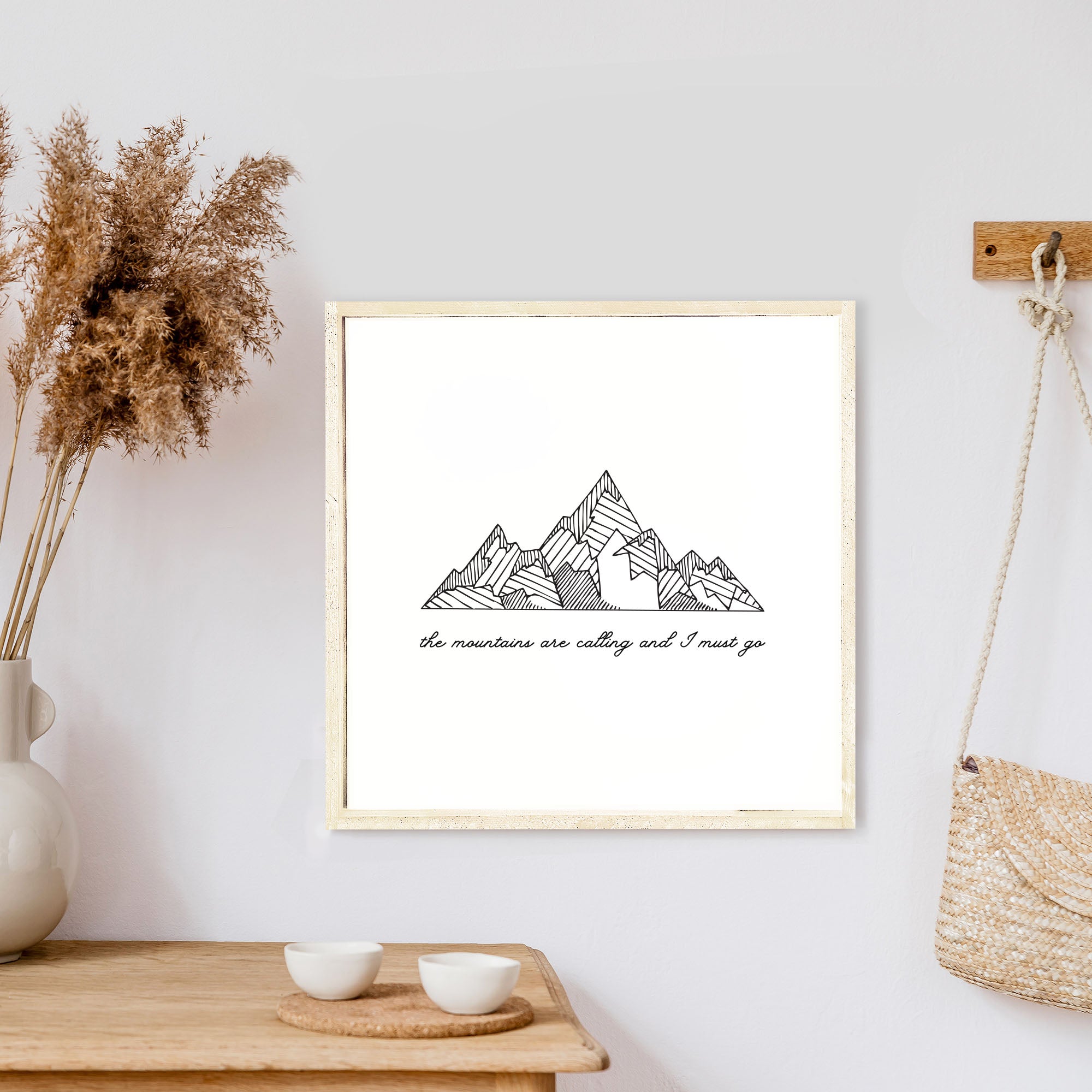 the mountains are calling and i must go wood sign