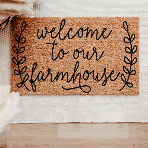 welcome to our farmhouse door mat